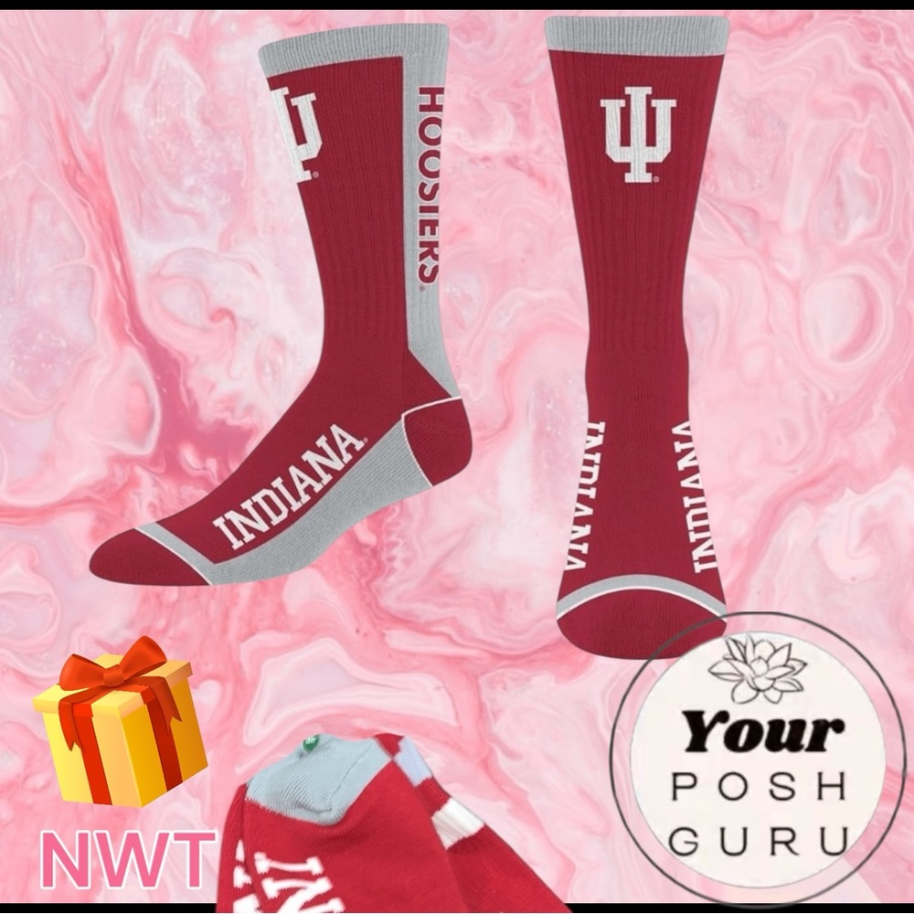🎁NWT🎁 Indiana Hoosiers Football Fanatics Red Socks 🧦 ❤️